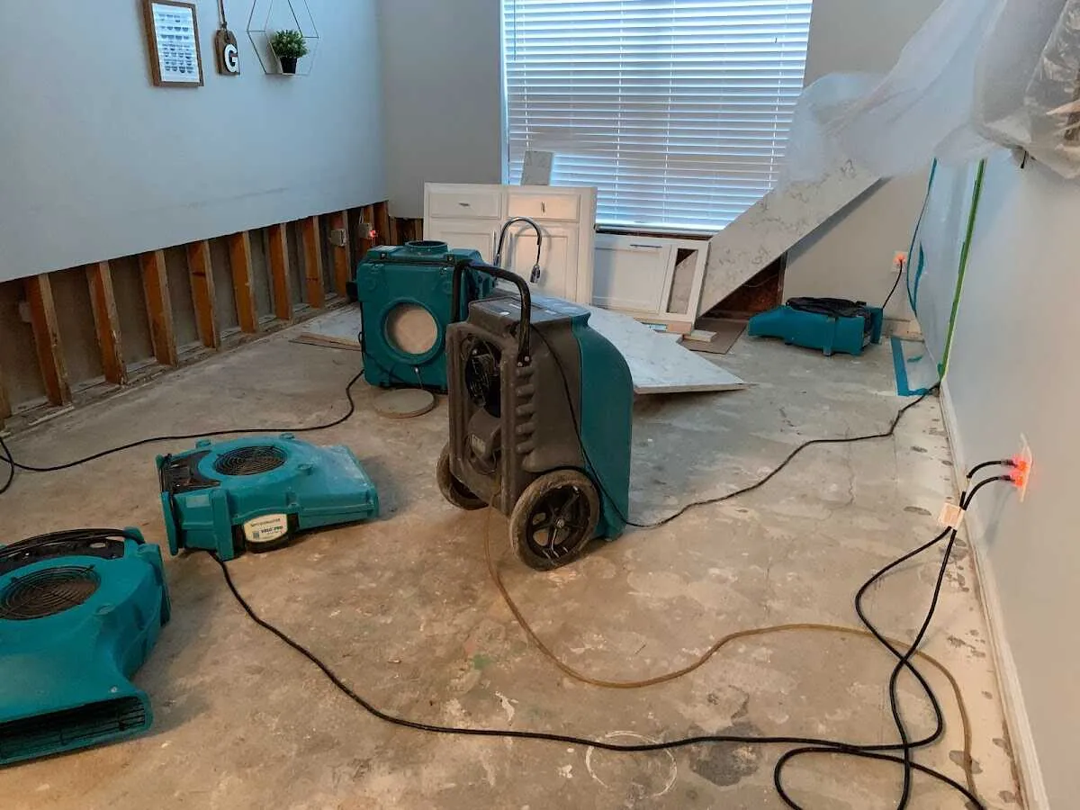 Dehumidifier in flood-cut room for Water Extraction & Removal in Alameda